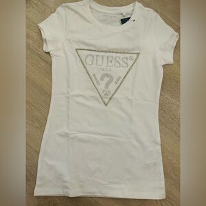 Guess crystal embellished logo top
